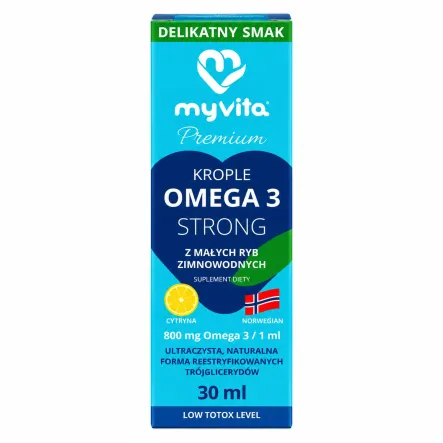 Omega 3 Strong o Smaku Cytrynowym 30 ml - MyVita