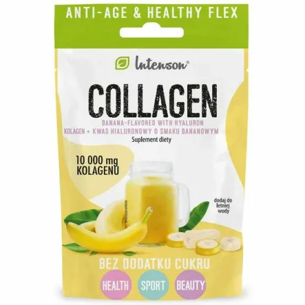 Kolagen+ Kwas Hialuronowy+ Witamina C o Smaku Bananowym  11,1 g - Intenson