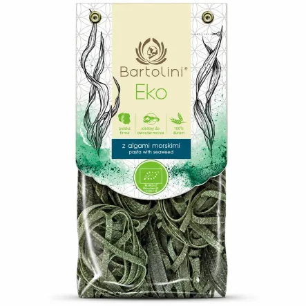 Makaron Semolinowy z Algami Morskimi Gniazda nr 4 Tagliatelle BIO 250 g - Bartolini