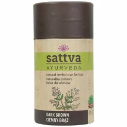 Naturalna Ziołowa Farba do Włosów Ciemny Brąz Eco 150 g - Sattva Ayurveda