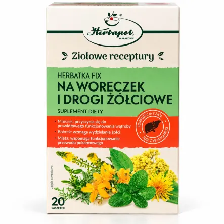 Herbatka na Woreczek i Drogi Żółciowe FIX 40 g (20x 2 g) - Herbapol Kraków