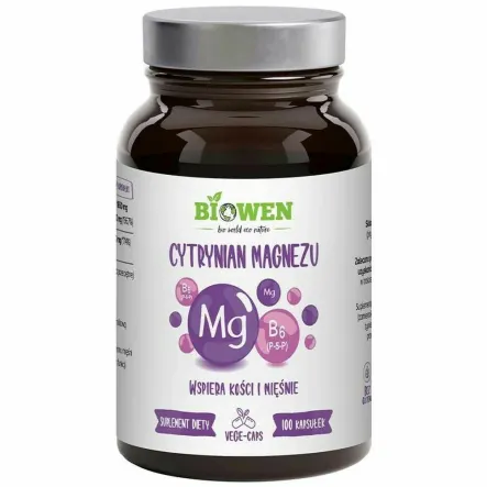 Cytrynian Magnezu+ Witamina B6 100 Kapsułek - Biowen