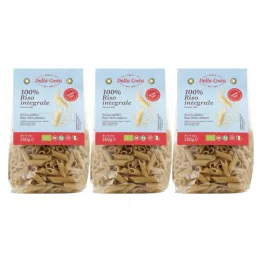 3 x Makaron Ryżowy Razowy Penne Bezglutenowy Bio 250 g - Dalla Costa