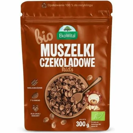 Muszelki Czekoladowe Kids BIO 300 g - Eko-Wital