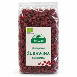 Żurawina Suszona Słodzona Cukrem Trzcinowym BIO 500 g - EkoWital