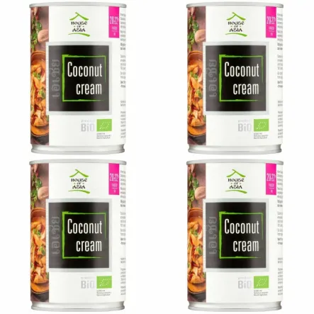 4 x Krem Kokosowy Premium BIO 20-22% UHT 400 ml - House of Asia