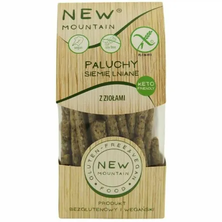 Paluchy z Siemieniem Lnianym i Ziołami Bezglutenowe 200 g - New Mountain