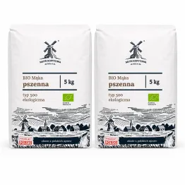 Mąka Pszenna Typ 500 Ekologiczna 10 kg (2 x 5 kg) - Młyn Kopytowa