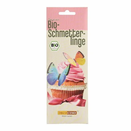 Dekoracyjne Motyle Waflowe 3D Bio 6 Sztuk (2 g) - Decocino
