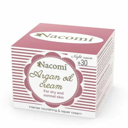Krem Arganowy do Twarzy na Noc z Kwasem Hialuronowym 30+ 50 ml - Nacomi