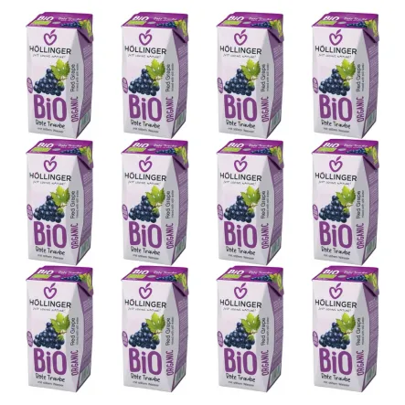 12 x Nektar z Czerwonych Winogron Bio 200 ml - Hollinger