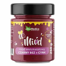 Miód Wielokwiatowy Czarny Bez, Cynk 250 g - EkaMedica (data: 08.11.2025)
