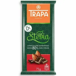 Czekolada Gorzka 80% ze Stewią Bez Dodatku Cukru 75 g - Trapa