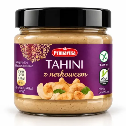 Tahini z Nerkowcem Pasta Sezamowa 185 g – Primavika