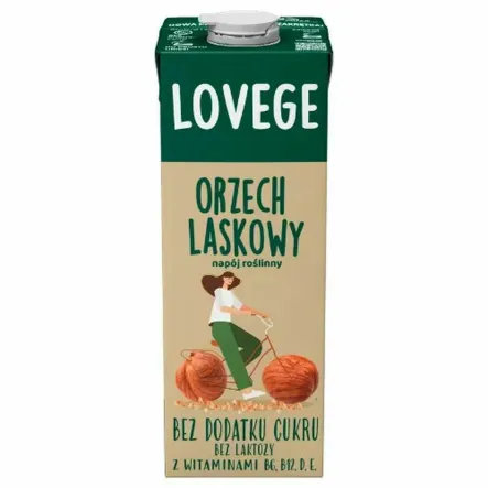 Napój Orzech Laskowy Bez Dodatku Cukru 1 l - Lovege
