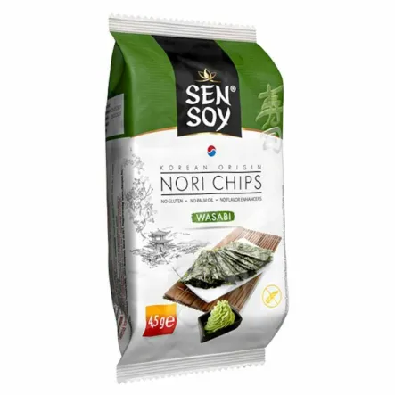 Chipsy Nori Wasabi z Alg Morskich 4,5 g - Sen Soy