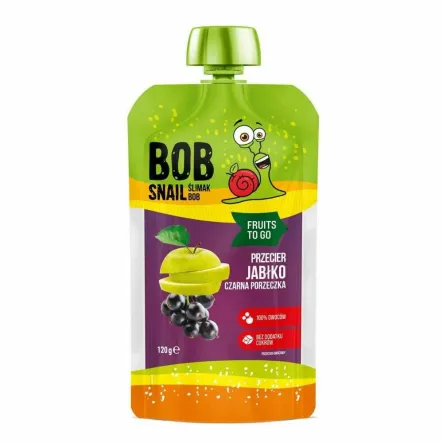 Przecier Jabłko & Czarna Porzeczka Bez Dodatku Cuków 20 g - Bob Snail