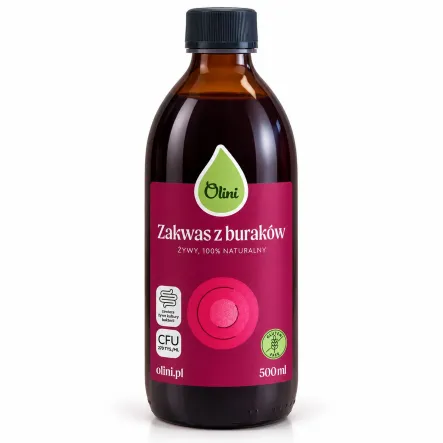 Zakwas z Buraków Żywy Naturalny Bezglutenowy 500 ml - Olini (COLD)