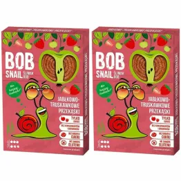2 x Przekąska Jabłko i Truskawka Bez Dodatku Cukru 60 g - Bob Snail