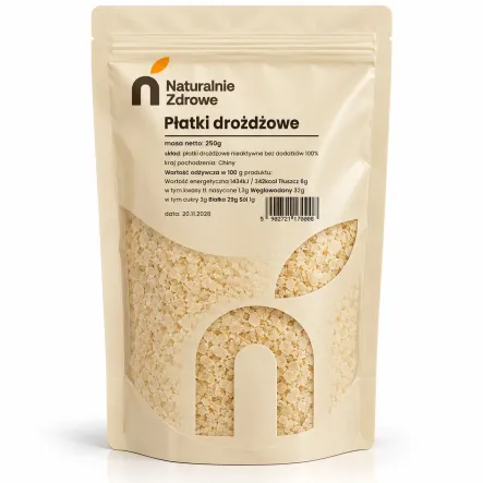 Płatki Drożdżowe Nieaktywne 250 g - Naturalnie Zdrowe
