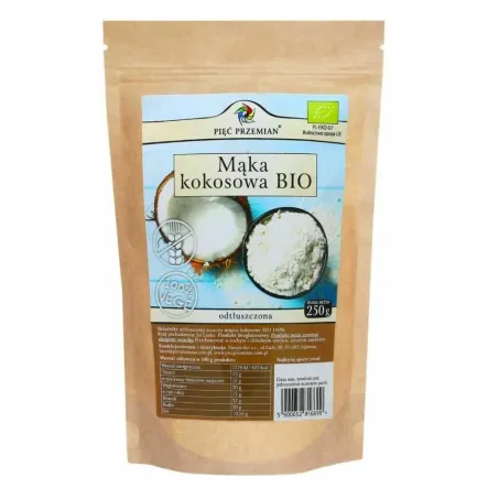 Mąka Kokosowa BIO 250 g - Pięć Przemian