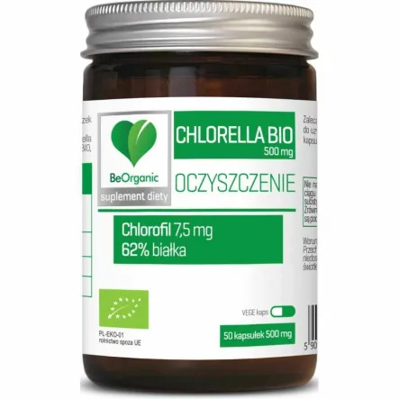 Chlorella Bio 50 Kapsułek 500 mg - BeOrganic