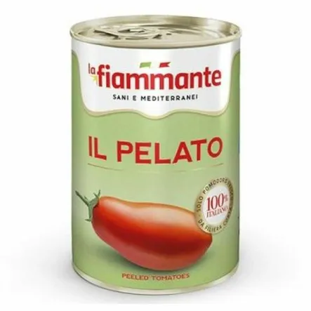 Pomidory Włoskie Pelati Bez Skórki w Soku Pomidorowym 400 g (240 g) - La Fiammante