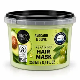 Maska do Włosów Zniszczonych Regenerująca Awokado i Oliwa 250 ml - Organic Shop