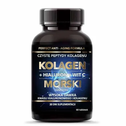 Kolagen Morski i Hialuron i Wit C 60 Tabletek - Intenson