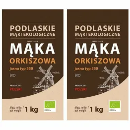 2 x Polska Mąka Orkiszowa Jasna Typ 550 Bio 1 kg BioLife