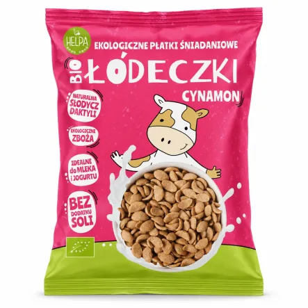 Łódeczki Jaglano-Owsiane z Cynamonem Bez Dodatku Cukrów BIO 260 g - Helpa