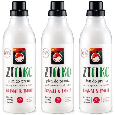 3 x Płyn do Prania Tkanin Czarnych i Ciemnych Granat i Imbir 1 l - ZIELKO