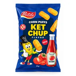 Chrupki Kukurydziane o Smaku Ketchupu Bezglutenowe 35 g - Balila