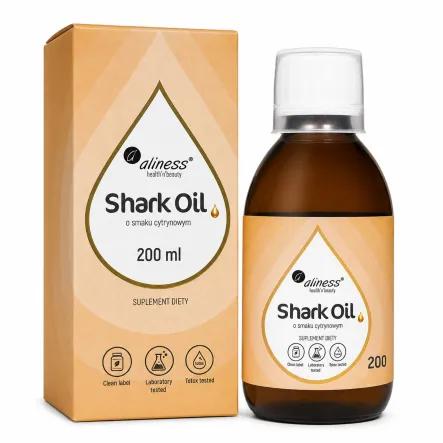 Shark Oil Olej z Wątroby Rekina o Smaku Cytrynowym 200 ml - Aliness