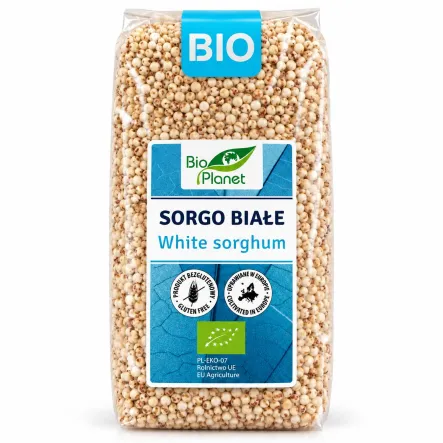 Sorgo Białe Obłuszczone Bezglutenowe BIO 500 g – Bio Planet
