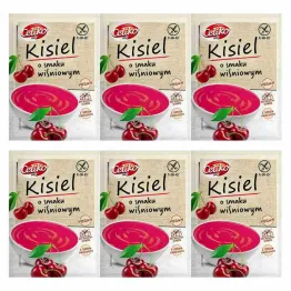 6 x Kisiel o Smaku Wiśniowym Bez Dodatku Cukru 40 g - Celiko
