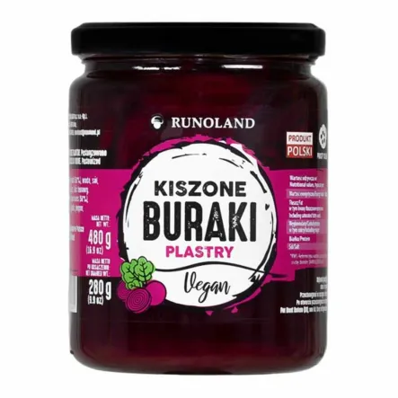 Kiszone Buraki Plastry Vegan 480 g (280 g) - Runoland