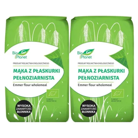 Mąka z Płaskurki Pełnoziarnista Bio 1 kg (2 x 500 g) - Bio Planet