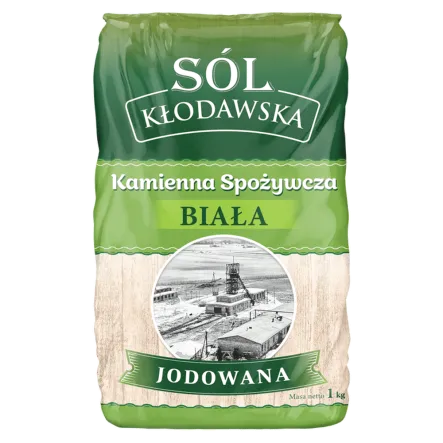 Sól Kłodawska Kamienna Spożywcza Biała Jodowana 1 kg - Kopalnia Soli Kłodawa