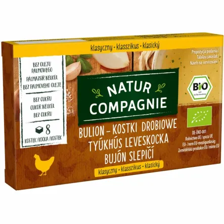 Bulion Kostki Drobiowe Bez Dodatku Cukru Bio 88 g - Natur Compagnie