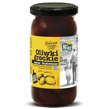 Oliwki Greckie Czarne Kalamata Drylowane 350 g (185 g) - Kier