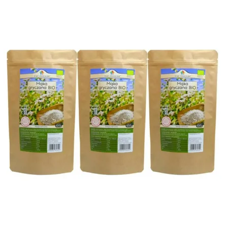 3 x Mąka Gryczana Bezglutenowa Bio 500 g - Pięć Przemian