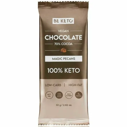 Keto Czekolada z Orzechami Pekan+ MCT 80 g - Beketo