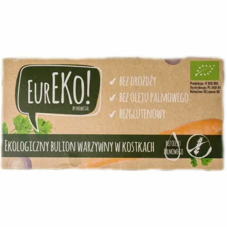 Bulion Warzywny w Kostkach Bezglutenowy Bio 100 g - Eureko