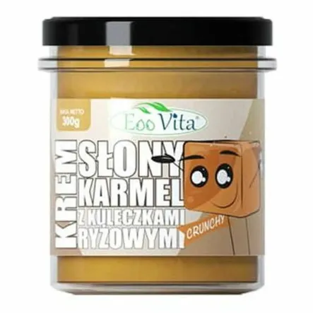 Krem Słony Karmel z Kuleczkami Ryżowymi Crunchy 300 g - EOOVITA (data: 18.11.2026)