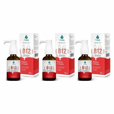 3 x Witamina B12 Krople 30 ml - Avitale