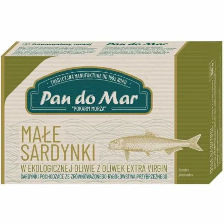 Sardynki w Bio Oliwie z Oliwek 120 g (90 g)  - Pan Do Mar