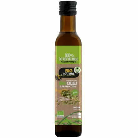 Olej z Pestek Dyni BIO Tłoczony Na Zimno 500 ml - Big Nature