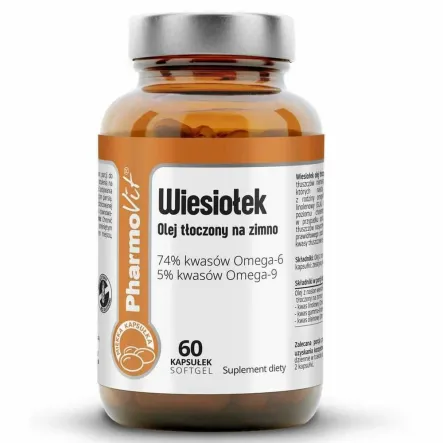 Wiesiołek Olej Tłoczony na Zimno 60 Kapsułek - Pharmovit