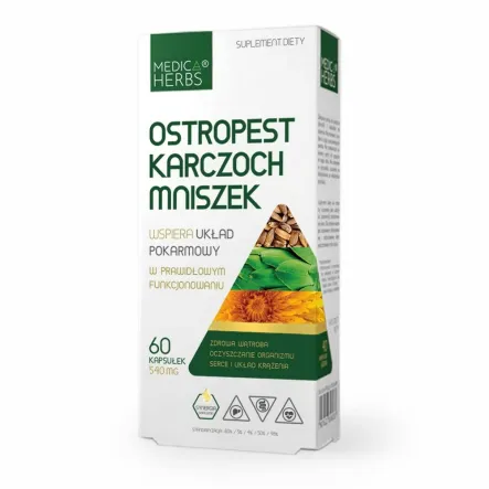 Ostropest Karczoch Mniszek 60 Kapsułek - Medica Herbs